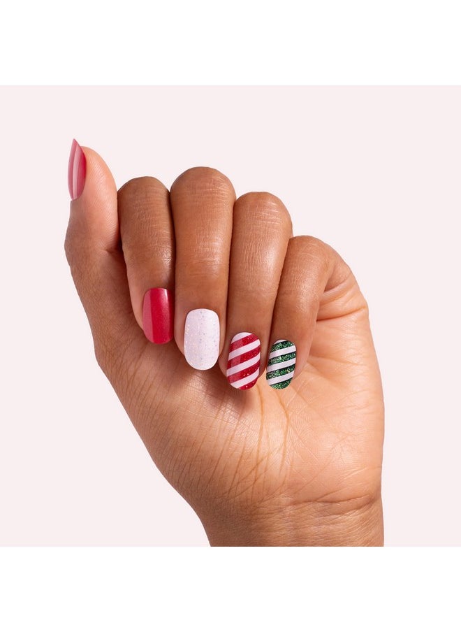 Glaze Nail Strips - All Wrapped Up | Works With Any Led Nail Lamp | Long Lasting, Chip Resistant, Semicured Gel Nail Strips | Contains 32 Salon Quality Nail Wraps, 2 Prep Pad, 1 Nail File