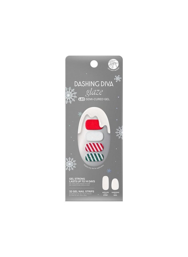 Glaze Nail Strips - All Wrapped Up | Works With Any Led Nail Lamp | Long Lasting, Chip Resistant, Semicured Gel Nail Strips | Contains 32 Salon Quality Nail Wraps, 2 Prep Pad, 1 Nail File