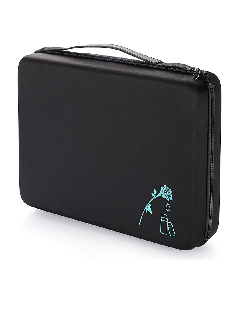 Hipiwe 108 Bottle Essential Oils Carrying Case Holds 5ml, 10ml, 15ml Bottles Hard Shell Exterior EVA Essential Oils Storage Organzier Bag with Foam Insert and Carrying Handle (Black 108 Slot)