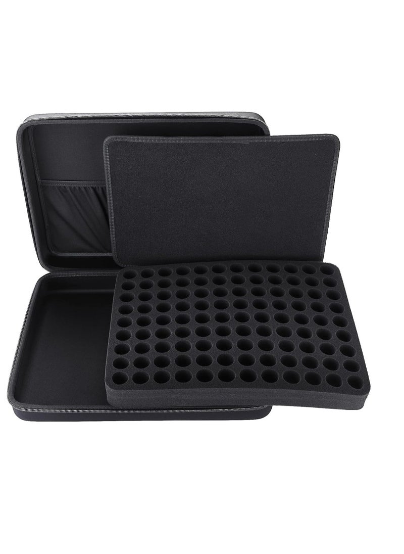 Hipiwe 108 Bottle Essential Oils Carrying Case Holds 5ml, 10ml, 15ml Bottles Hard Shell Exterior EVA Essential Oils Storage Organzier Bag with Foam Insert and Carrying Handle (Black 108 Slot)