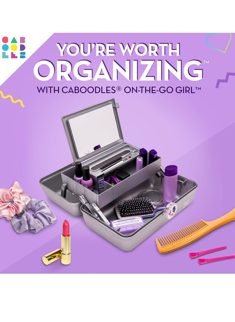 Caboodles Twilight Disco - On-The-go Girl Costmetic Organizer Make-up & Accessory Carry Case, Silver Shimmer