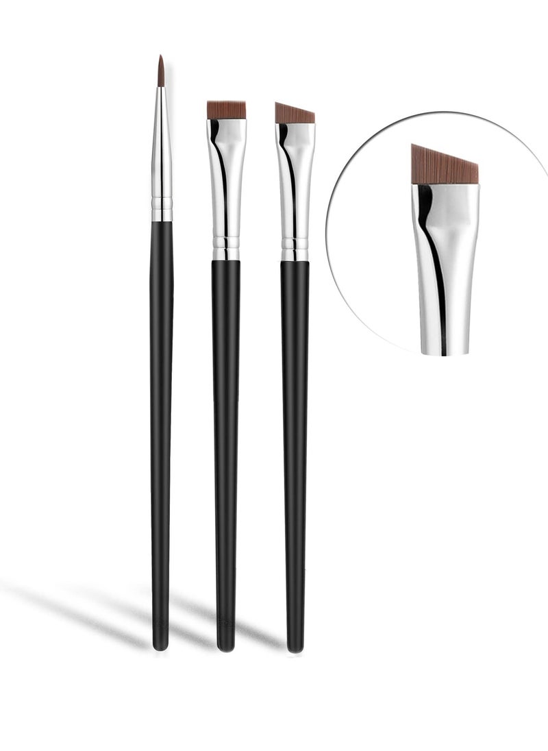 Fine Angled Eyeliner Brush, JASSINS Ultra thin Precision EyeLiner Makeup Brushes Set, Fine Point Eyeliner Brush, Synthetic Bristles Eye Makeup Tool (3 Pcs)