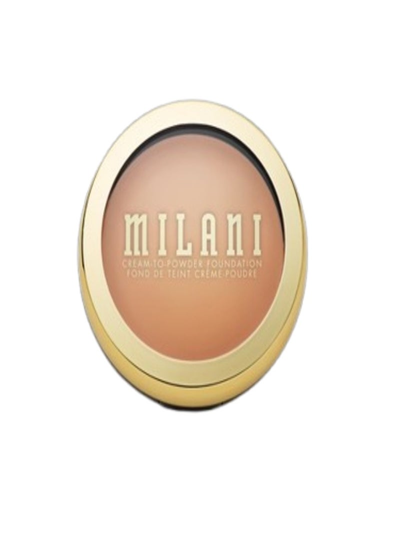 Milani Conceal + Perfect Smooth Finish Cream to Powder Foundation – 245 Warm Beige | Full Coverage, Lightweight, Natural Matte Finish, Buildable Formula, Long-Lasting Wear, Vegan & Cruelty-Free