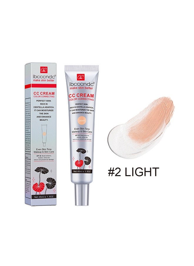 Make Skin Better-CC Cream Color Correcting，Multi-Purpose Skin Tone Adjusting CC Cream Concealer Full Coverage, SPF 25 Sunscreen Moisturizing Pre-Makeup Primer Brightening For Mature Skin (LIGHT)