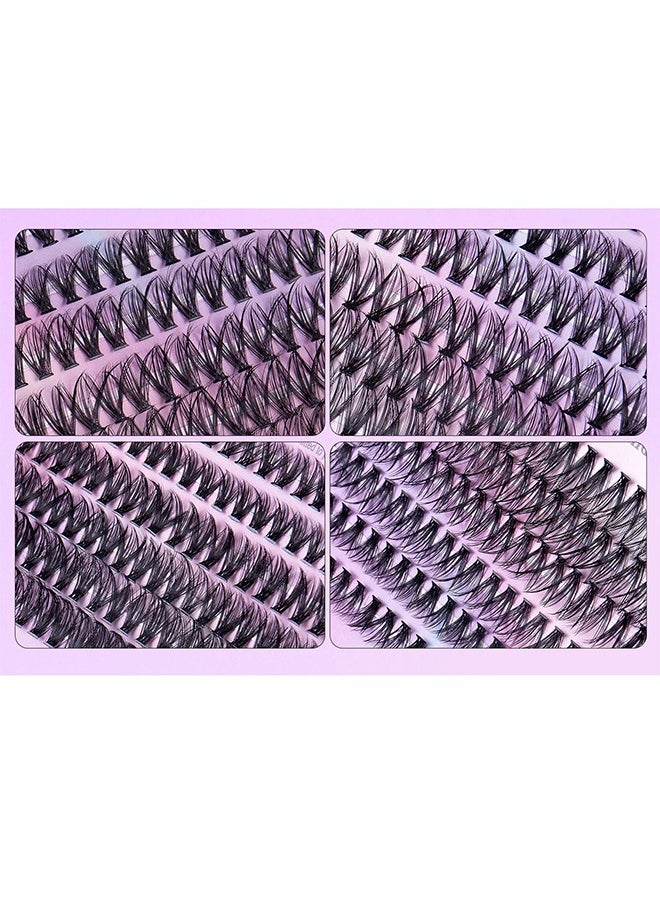 240 Pcs Lash Clusters Set Eyelash Extensions Wispy False Eyelashes 30D & 40D Lash Clusters DIY Eyelash Extensions Individual False Eyelashes for Women