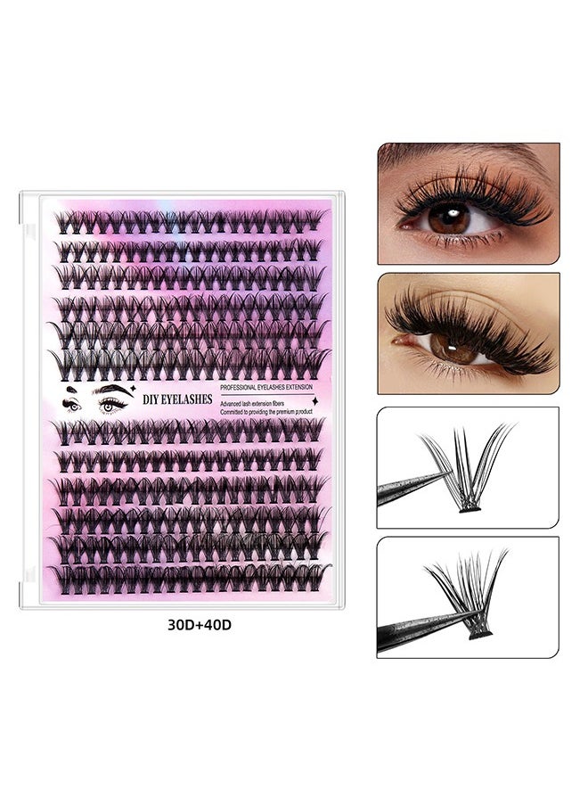 240 Pcs Lash Clusters Set Eyelash Extensions Wispy False Eyelashes 30D & 40D Lash Clusters DIY Eyelash Extensions Individual False Eyelashes for Women