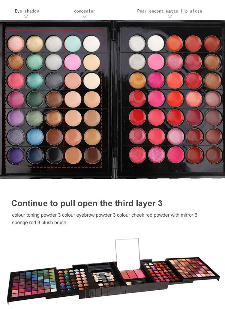 177 Color Eye Shadow Lip Color Powder Blusher Combination Makeup Plate Facelift Makeup Set Eye Shadow Plate