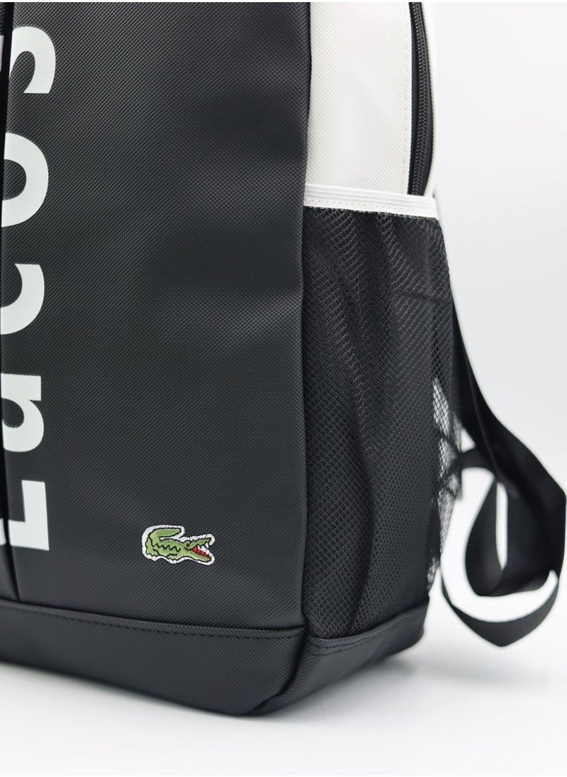 Lacoste Black and white color block backpack