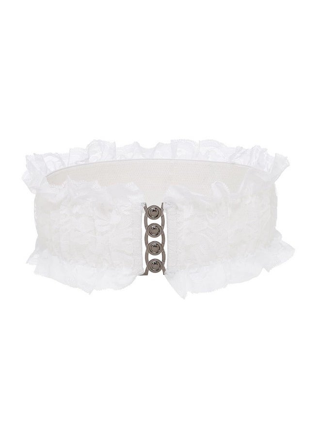 Lace Stretchy Cinch Belt White Elastic Corset Belts Wide Stretch Wedding Bridal Dress Dresses Waist Belt For Women