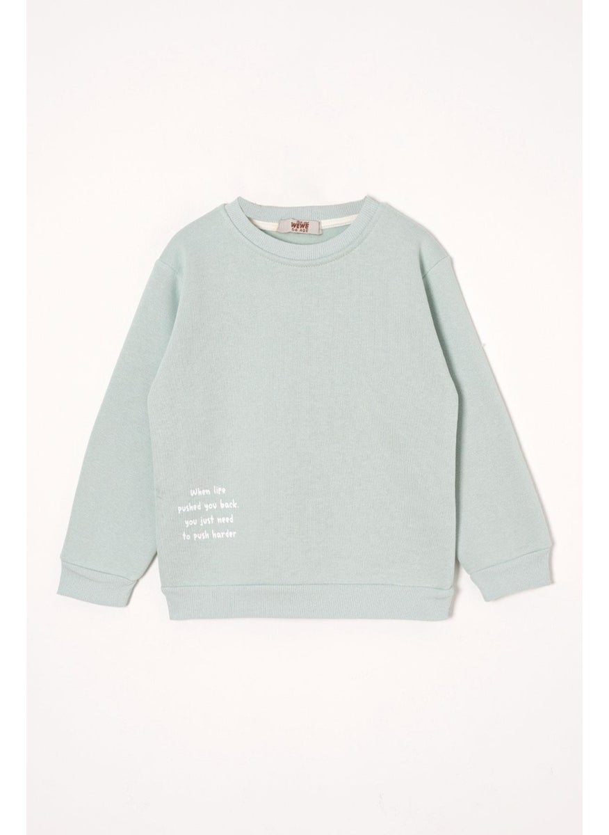 Text Printed Mint Color Girl Sweat