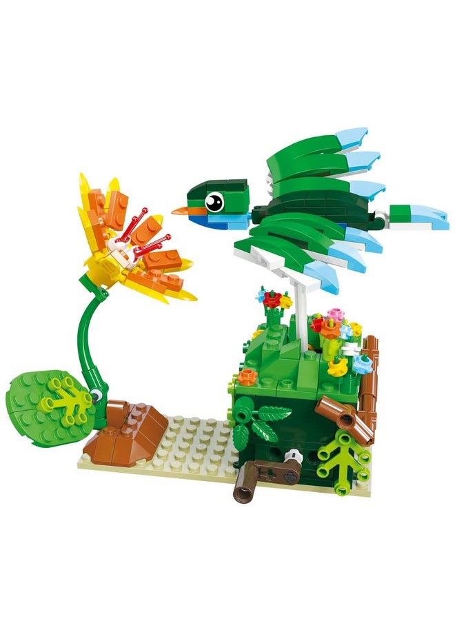 Hummingbird Building Blocks Set, Bird + Flower Motion Model Kit, Building Bricks Sets For Adults Or Kids 6 +, Home Decor, Quality Blocks Compatible With Lego & Major Brands, 226 Pieces