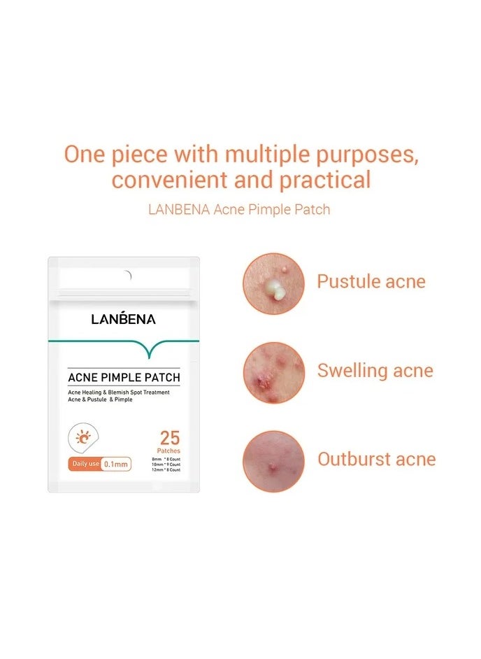 Acne Pimple Patch Acne Removal Acne Stickers Blemish Treatment Face Skin Care Pimple Remover Tool 25 Patches for Daily Use 2 Pack
