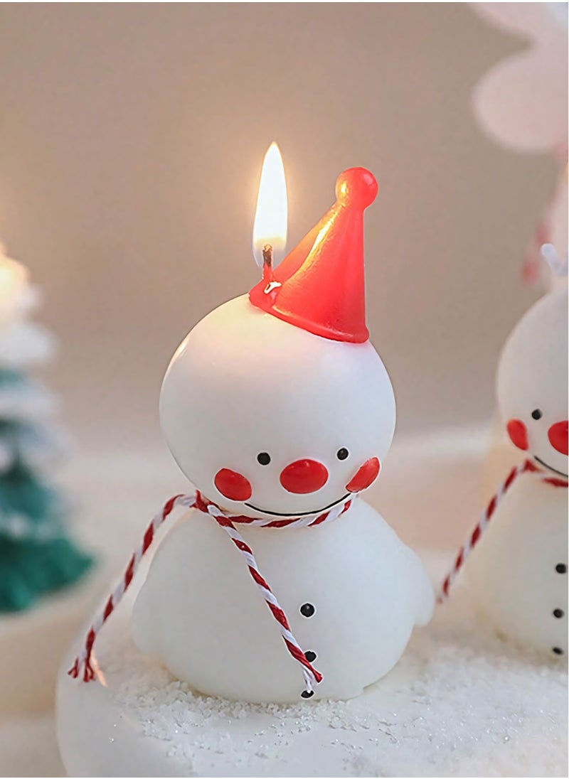 Snowman Candles – Whimsical Holiday Decorative Candles for Festive Table Decor, Seasonal Centerpieces, and Christmas Ambiance, 5x9cm