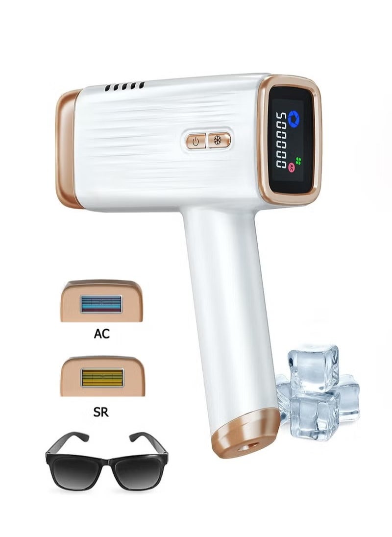 E3 Hair Removal Device With Three Lenses, One For Body Hair, One For Removing Wrinkles And Tightening The Skin, And One For Removing Acne