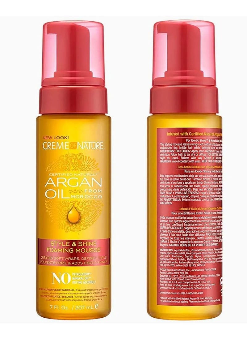 Creme Of Nature Argan Oil Style & Shine Foaming Mousse 207ML