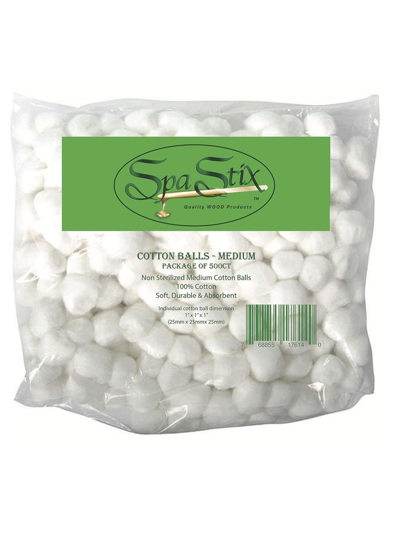 Cotton Balls 500 Count Medium Size Non Sterile Super Soft White