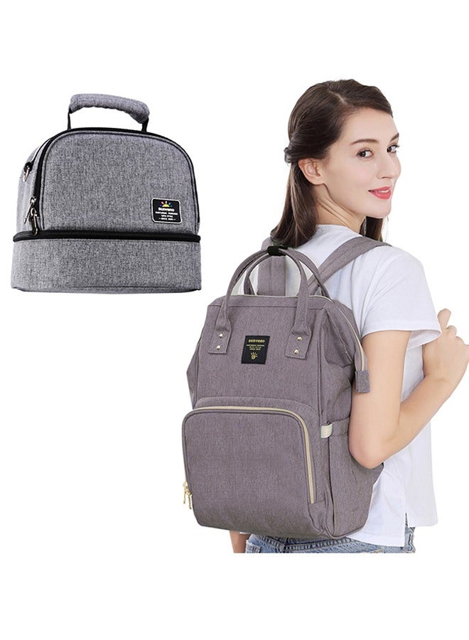 Mamma Diaper And Bottle Bag Set - Grey