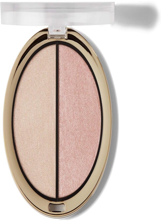 Milani Highlighter Duo Makeup Palette,110 Supercharged Includes Cream Highlighter and Powder Highlighter, Face Illuminator Makeup Kit