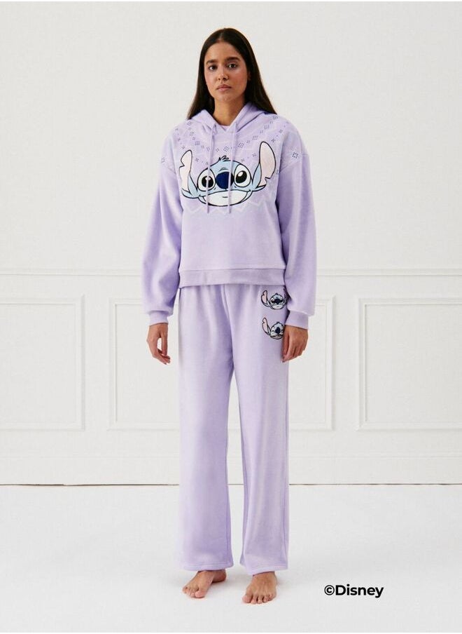 Stitch velour sweatshirt
