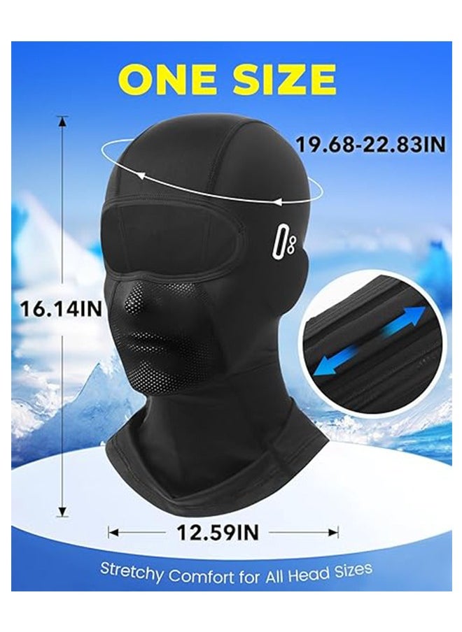 2Pcs Balaclava Face Mask with Glasses Holes for Men Women, Summer Cooling Shiesty Mask, Sun UV Protection for Motorcycle Ski Work