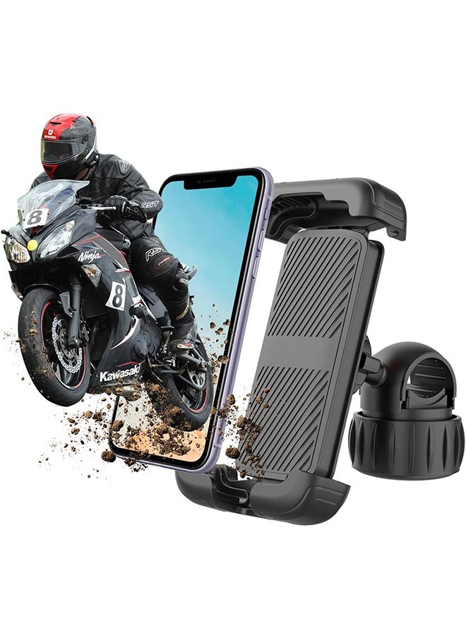 360° Rotation Bike Phone Holder, Electric Scooter Motorcycle Phone Mount, Bicycle Phone Holder, Handlebar Phone Mount, Bike Accessories, Black