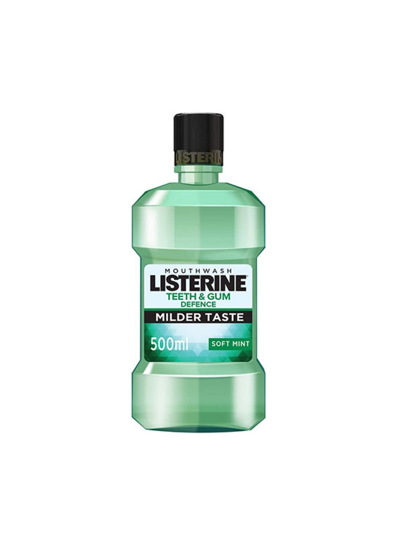 Teeth And Gum Defence With Soft Mint Antiseptic Mouthwash 500ml