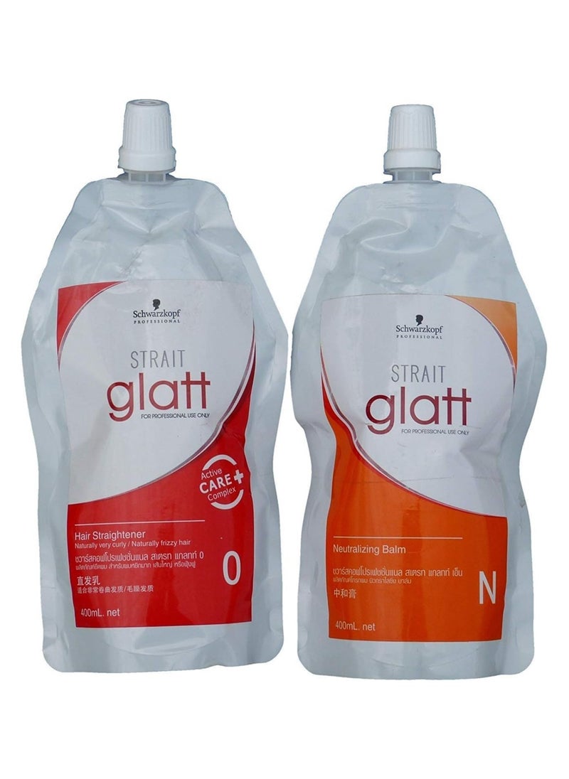 Glatt Professional Hair Straightener No.2 400ml and 400ml Neutralizer