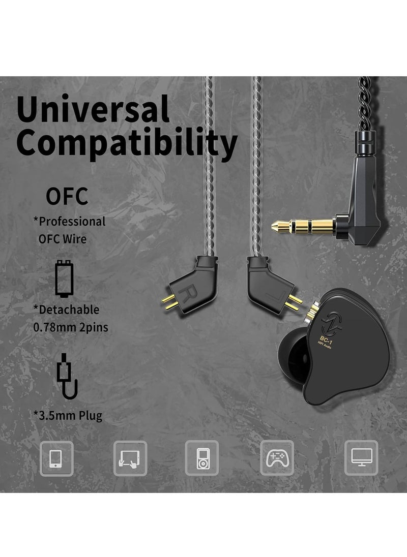 Wired Earphones, Comfortable And Lightweight In Ear Headphones, High Bass Sound Wired Gaming Earbuds With Detachable Tangle Free Cable For Gaming PC Laptop (1pc, Black)