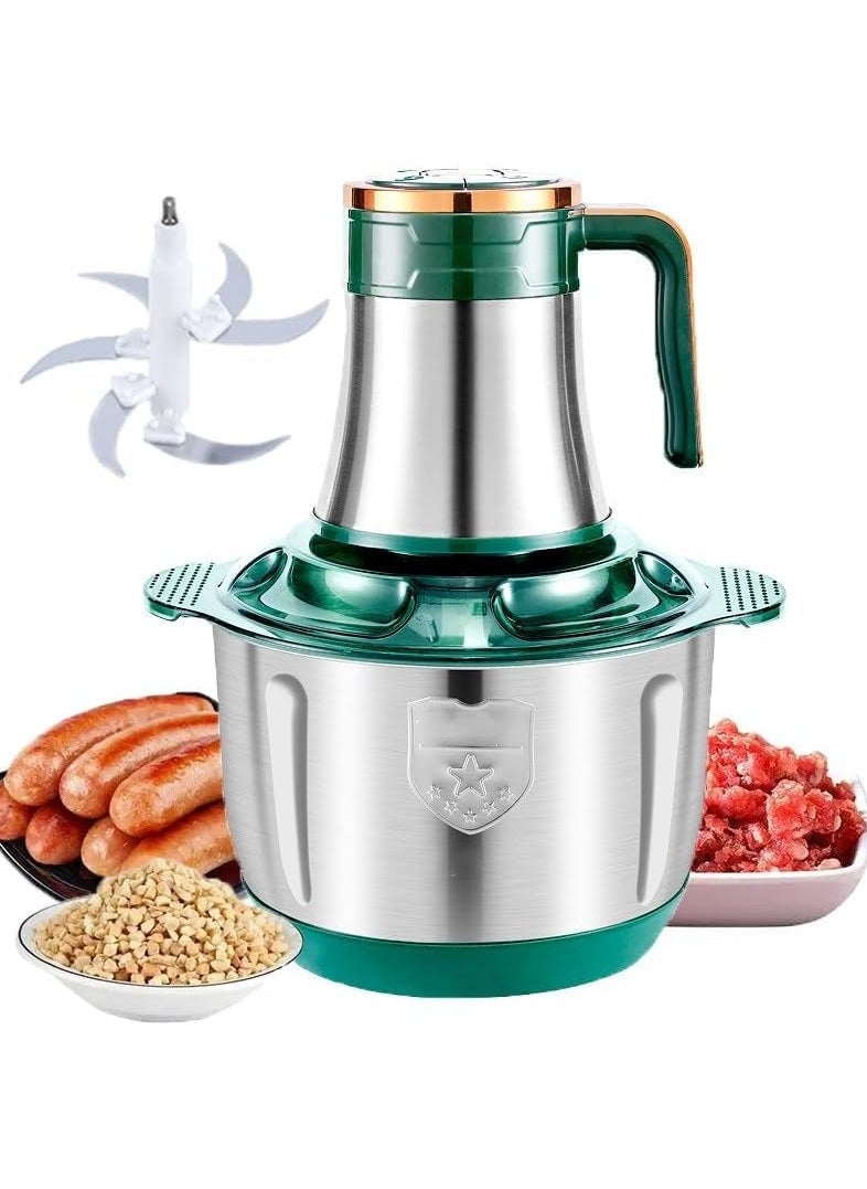 5L Stainless Steel Meat Grinder, 800 W, Large Capacity, 5 Blades, Multifunctional Electric Food Processor, Vegetable Chopper, EU Plug, 220 V, Electric Meat Grinder