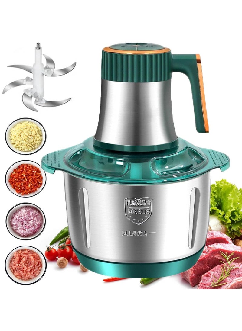 Stainless steel meat grinder, multifunctional food processor, 800w high power, 5L large capacity,for Meat Vegetables Fruits and Nuts