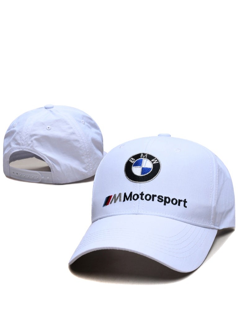 BMW fashion sunshade hat mesh hat outdoor men's and women's sports duck tongue hat white