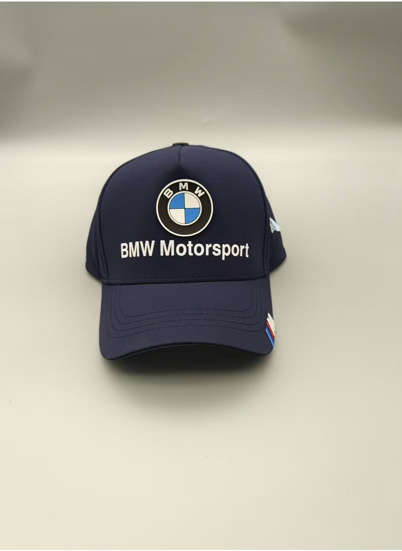 BMW fashion sunshade hat mesh hat outdoor men's and women's sports duck tongue hat dark blue