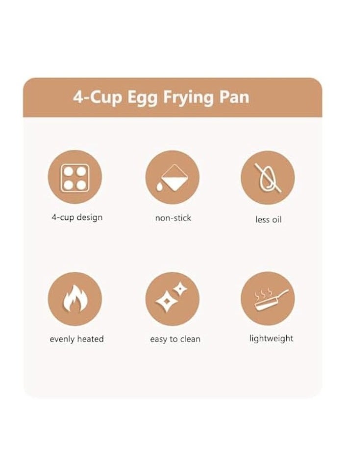 Nonstick Egg Frying Pan, 4-Cup Omelette Pan, 7.5 Inches Granite Pancake Pan, Aluminum Multi Breakfast Pan for Cooking Eggs, Pancakes, Shrimps, Compatible with All Stoves and