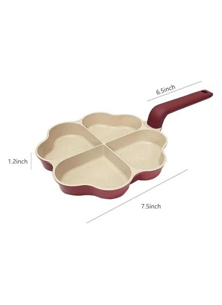Nonstick Egg Frying Pan, 4-Cup Omelette Pan, 7.5 Inches Granite Pancake Pan, Aluminum Multi Breakfast Pan for Cooking Eggs, Pancakes, Shrimps, Compatible with All Stoves and