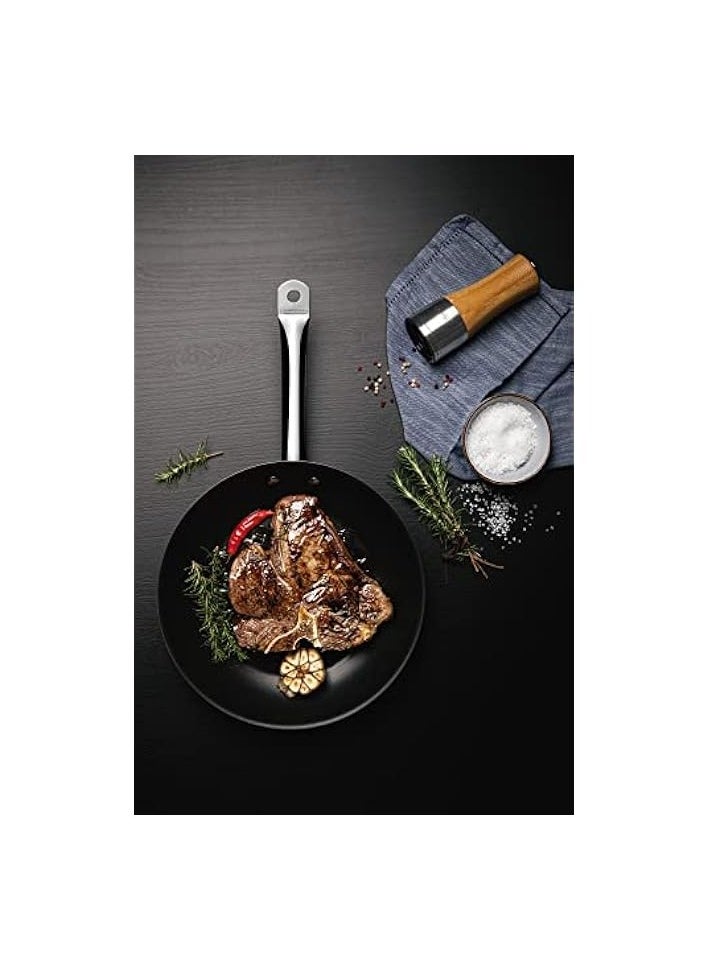 Professional 26cm 2L Stainless Steel Shallow Frying Pan with Tri-ply Bottom and Interior PFOA Free Nonstick Coating