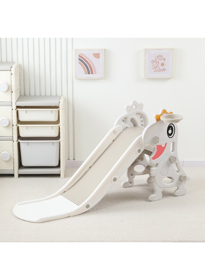 2 In 1 Children's Slide With Basketball Hoop