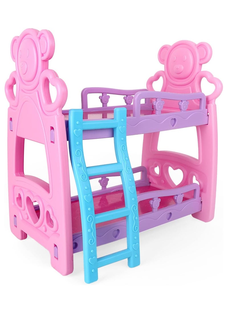 Baby Doll Accessories Bunk Bed Doll Crib,Doll Furnitures Toy Bed Doll Crib zfor Twin Dolls fits 14 Inch,Doll Furniture Accessories Toys