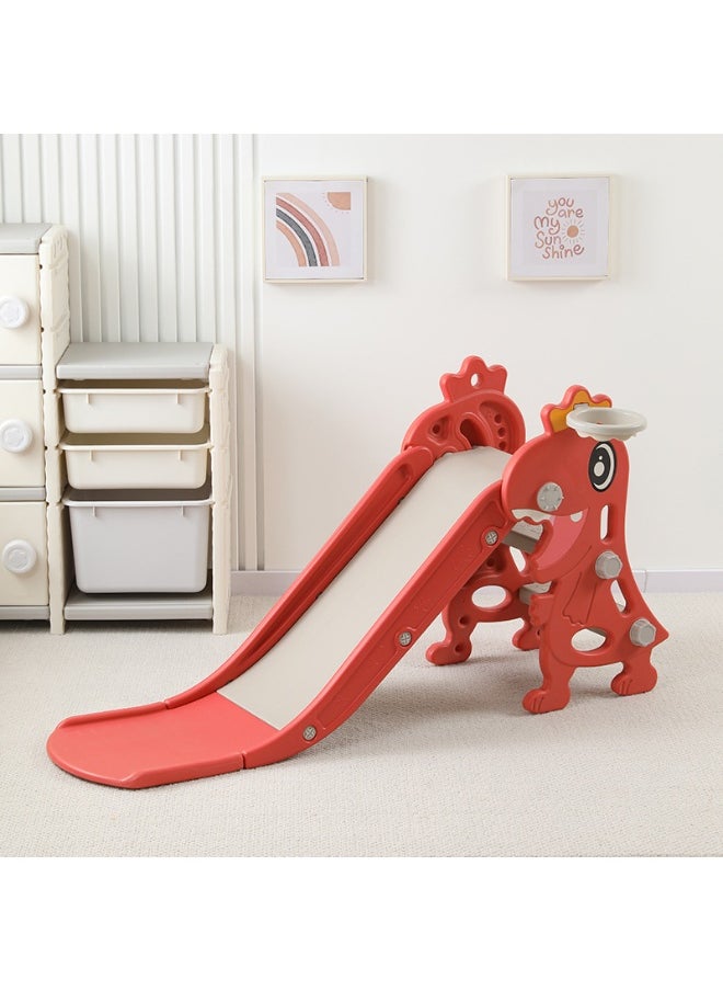 2 In 1 Children's Slide With Basketball Hoop