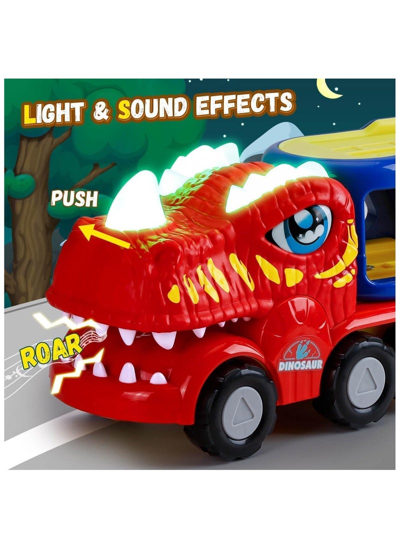 Truck Toys, Car Toys for Toddler 2 3 4 Year Old Boys Gifts,5-Pieces Monster Truck Toys for Kids 2-4,Dinosaur Car Toys for Boys Age 2 3 4 5 6,Pull Back Cars for Toddler Gifts Toys for 2-5 Year Old Girl