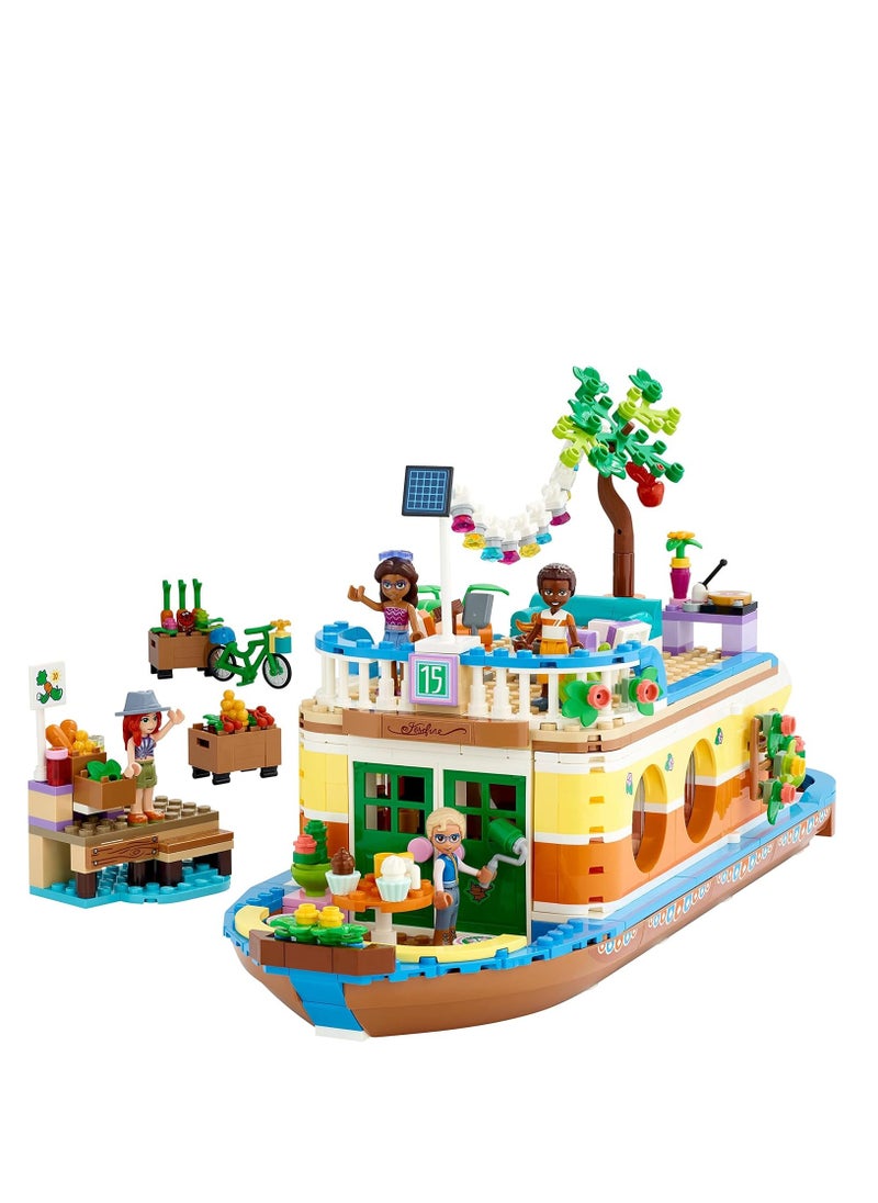 LEGO Friends The Barge Boat Toy for Children from 7 Years With Garden, 4 Mini Dolls, Animal Figurines, Nature Set 41702