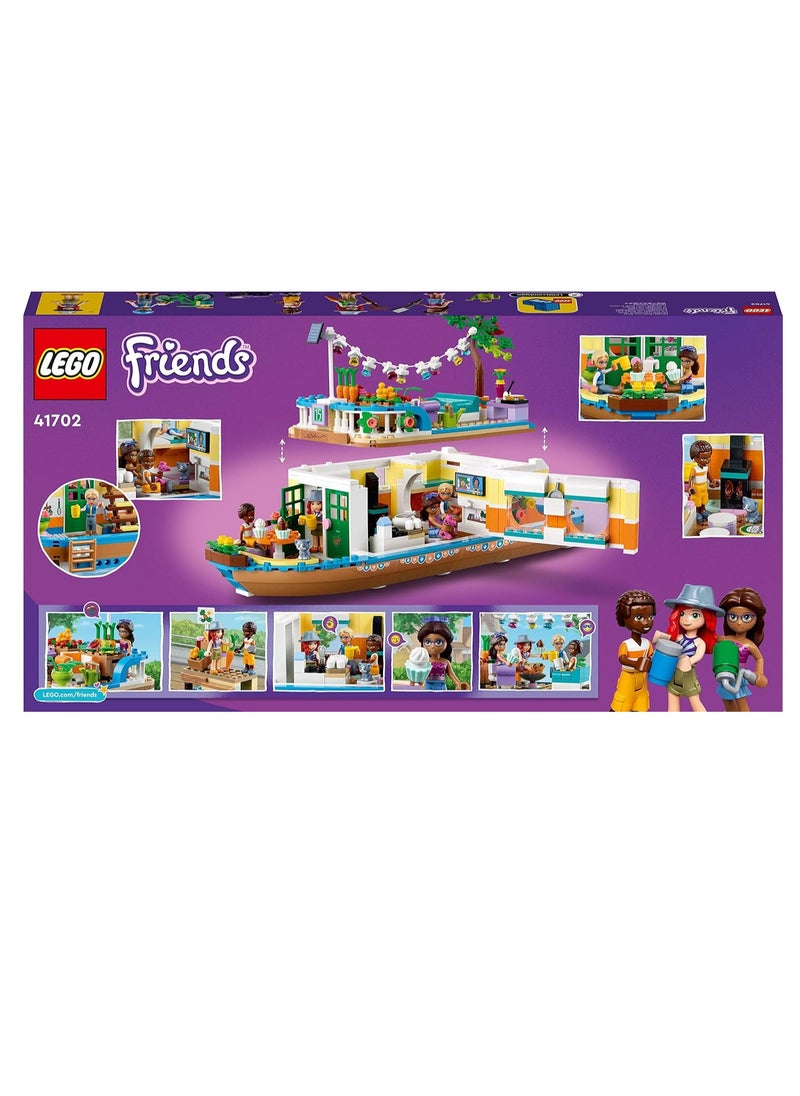 LEGO Friends The Barge Boat Toy for Children from 7 Years With Garden, 4 Mini Dolls, Animal Figurines, Nature Set 41702