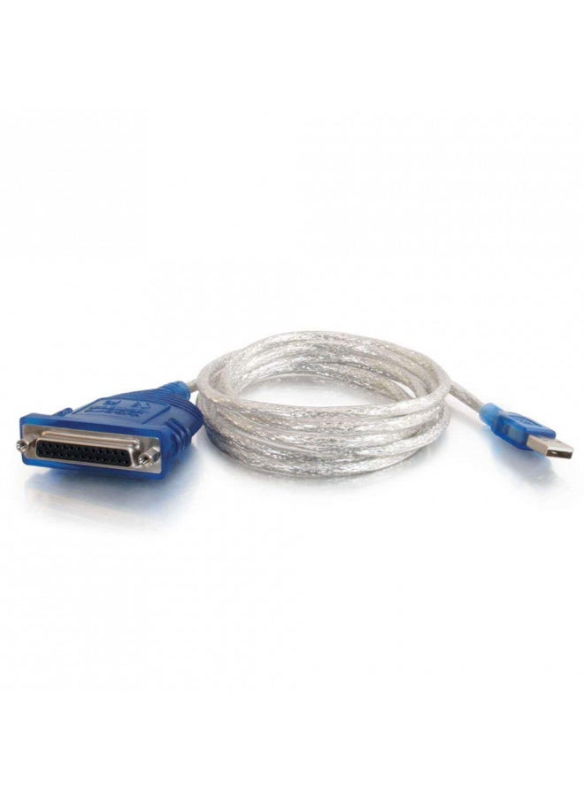 C2G USB to Parallel Printer Cable - DB25 Adapter Connects Printers to Computer USB Ports - 6ft Cable with Molded Connectors for Durability - 16899