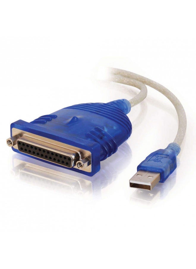 C2G USB to Parallel Printer Cable - DB25 Adapter Connects Printers to Computer USB Ports - 6ft Cable with Molded Connectors for Durability - 16899