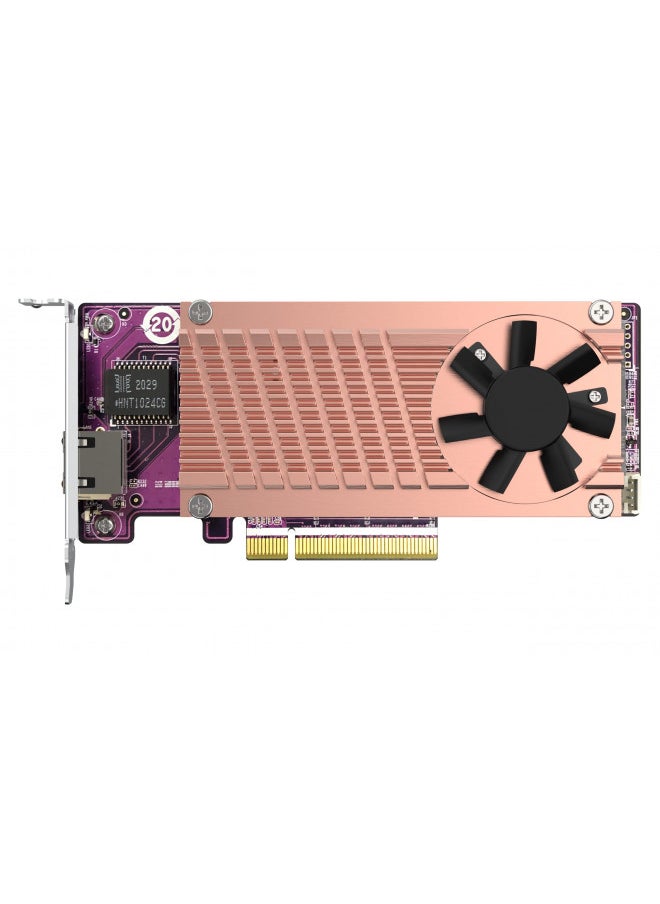 QNAP QM2-2P10G1TB 2 x PCIe Gen3 NVMe SSD & 1 x 10GbE (10G/5G/2.5G/1G/100M) Port Expansion Card to Enhance Performance