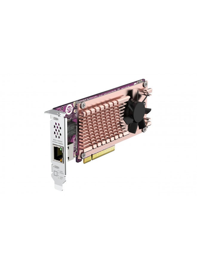 QNAP QM2-2P10G1TB 2 x PCIe Gen3 NVMe SSD & 1 x 10GbE (10G/5G/2.5G/1G/100M) Port Expansion Card to Enhance Performance