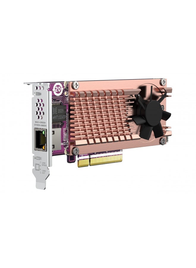 QNAP QM2-2P10G1TB 2 x PCIe Gen3 NVMe SSD & 1 x 10GbE (10G/5G/2.5G/1G/100M) Port Expansion Card to Enhance Performance