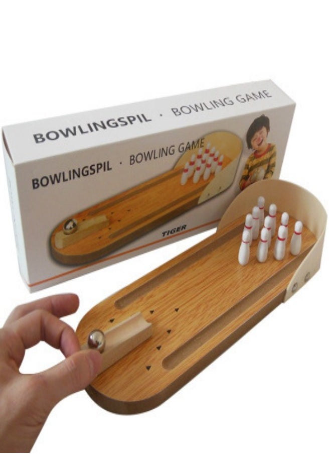 Table Top Mini Bowling Game Set-Tabletop Wooden Board Mini Arcade Desktop Tiny Bowling Shooting Alley Office Desk Stress Relief Gadgets Small Finger Toys Fun Gag Gifts for MenWomen Kids Teens Boys