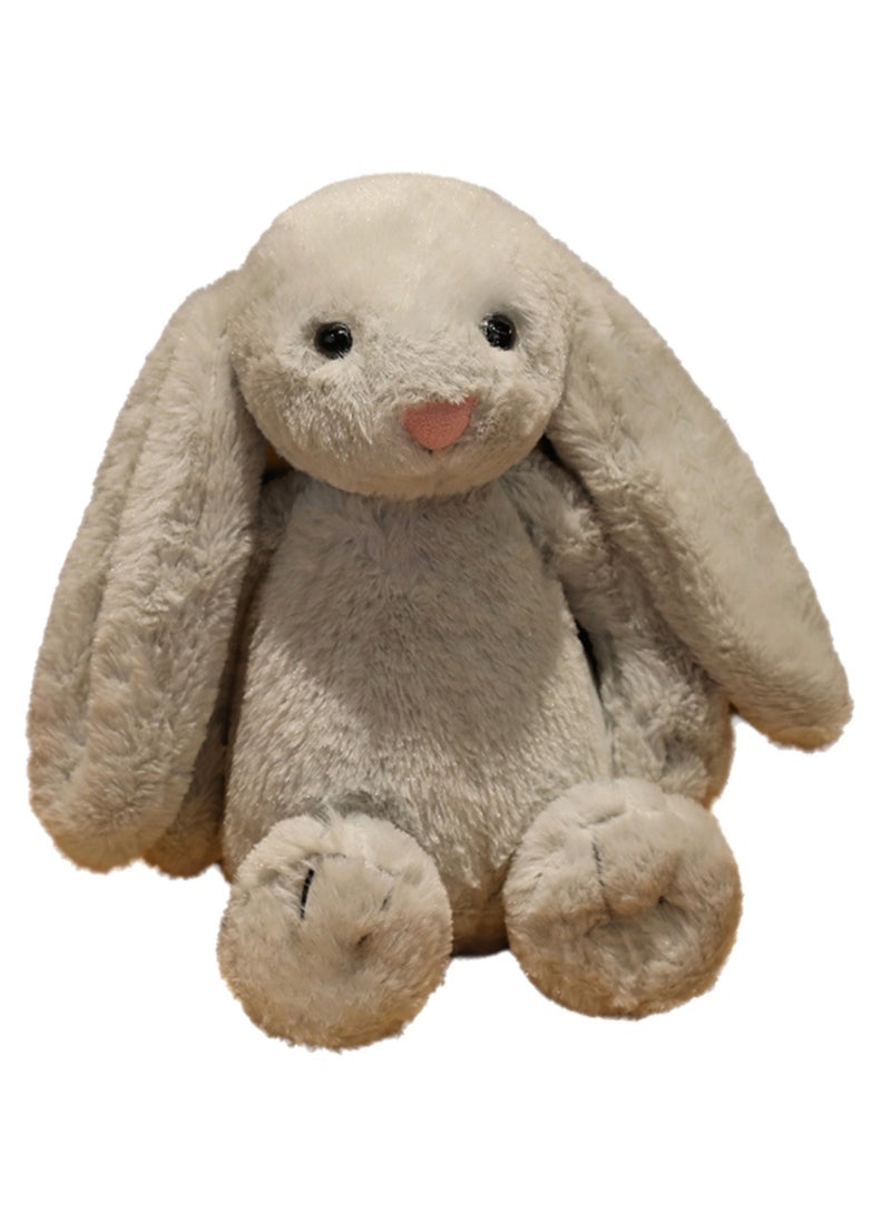 30 CM Cute Simulation Rabbit Plush Toy Soft Stuffed Cartoon Animal Doll For Girls And Boys All Ages Gift (Grey)