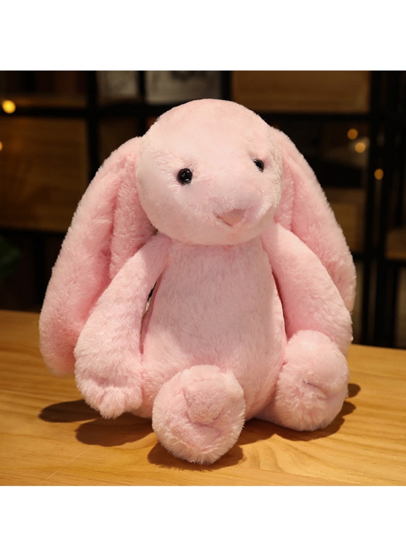 30 CM Cute Simulation Rabbit Plush Toy Soft Stuffed Cartoon Animal Doll For Girls And Boys All Ages Gift (Pink)