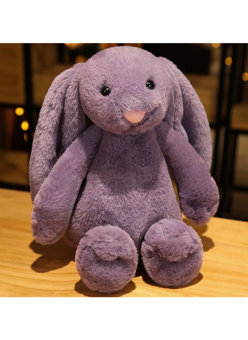 30 CM Cute Simulation Rabbit Plush Toy Soft Stuffed Cartoon Animal Doll For Girls And Boys All Ages Gift (Purple)